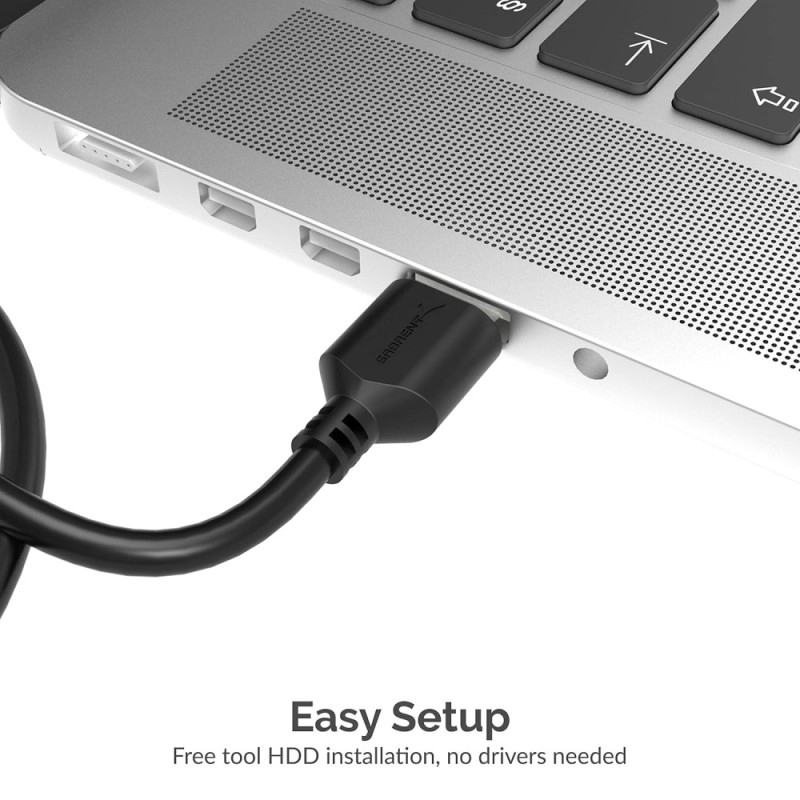 SABRENT USB 3.0 to SSD/HDD Adapter EC-SSHD, 5Gbps, Black