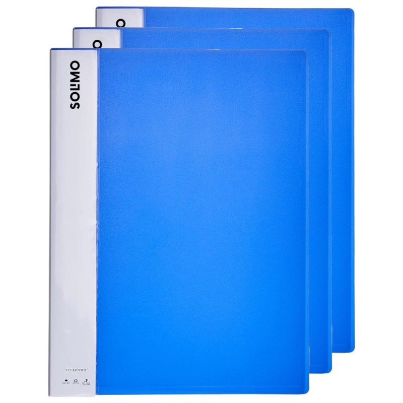 Solimo A4 Display Book DF201A 20 Pockets Blue