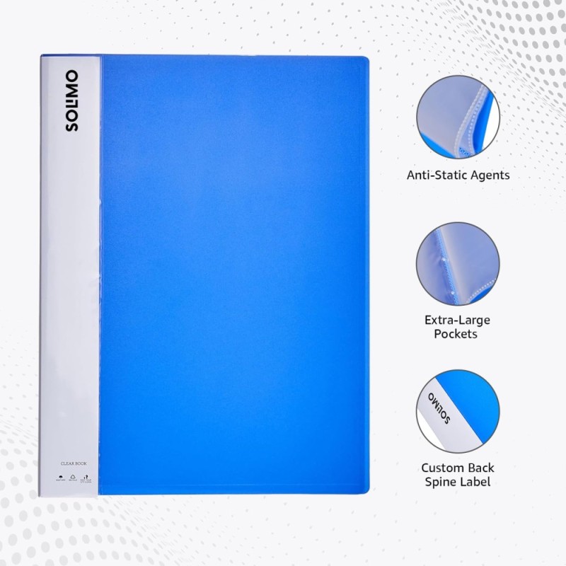Solimo A4 Display Book DF201A 20 Pockets Blue