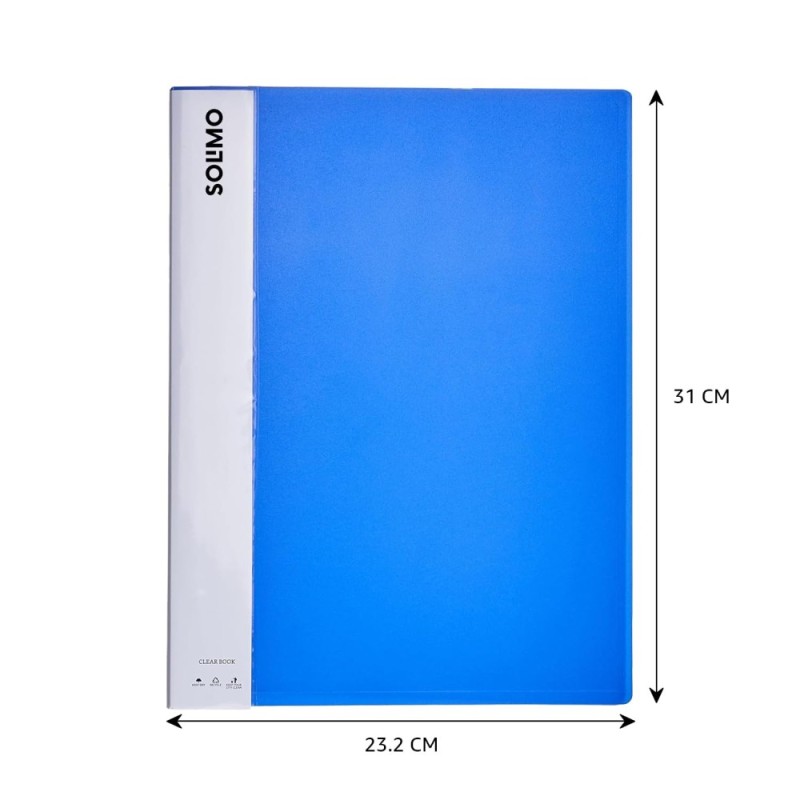Solimo A4 Display Book DF201A 20 Pockets Blue