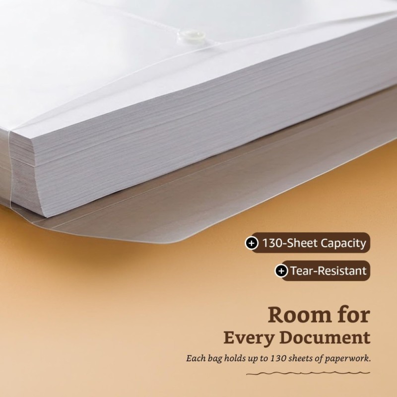 Solimo Button Bags FL-FF-01 Reusable A4 Document Storage White