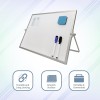 Solimo Dry Erase Double-Sided White Board with 360° Rotating Stand | Aluminium Frame | Portable 30 x 40 cm | White