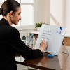 Solimo Dry Erase Double-Sided White Board with 360° Rotating Stand | Aluminium Frame | Portable 30 x 40 cm | White