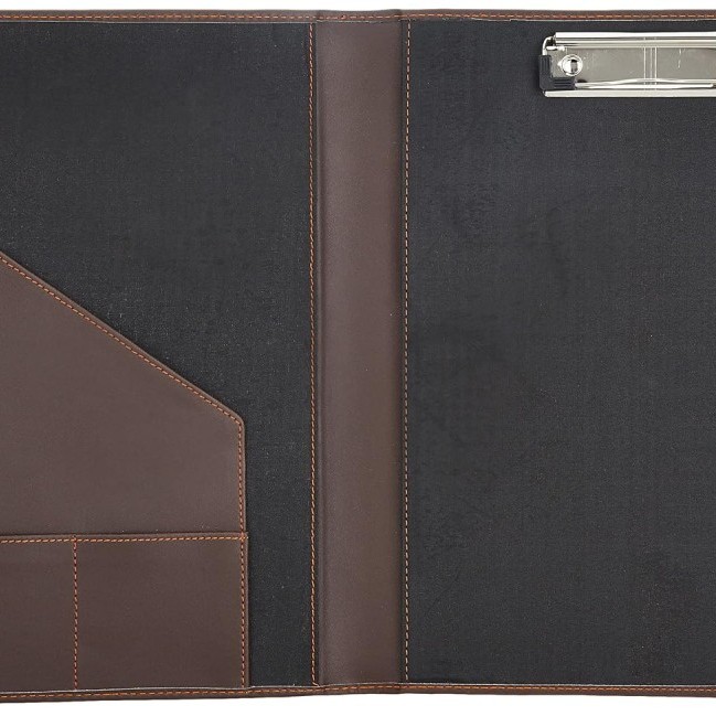 Solimo Folder AB-COICT2147 A4 Document Holder with Pen Holder Brown