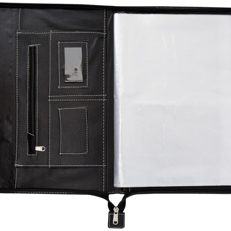 Solimo Leatherette File Folder Drw1 Expandable Design 20 Leaves Black