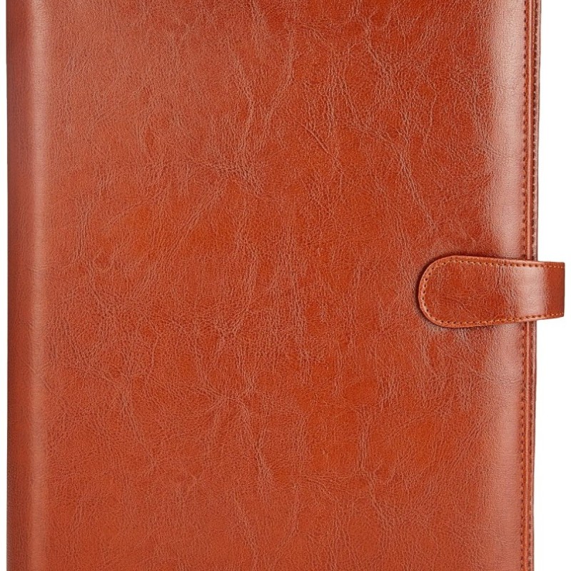 Solimo Professional Portfolio AB-COICT2148 10 Pockets Faux Leather Tan Brown