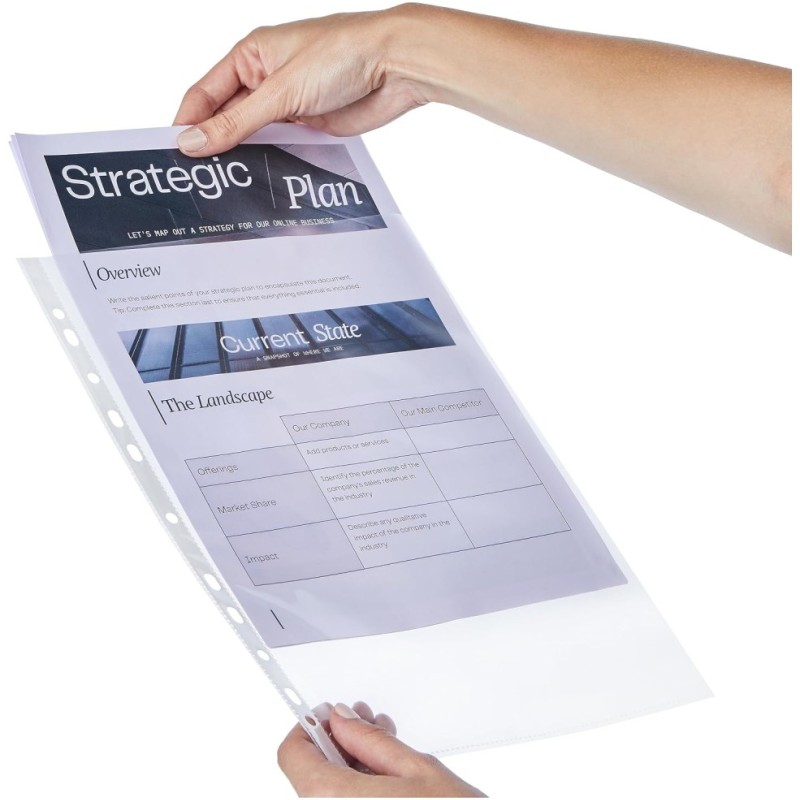 Solimo Sheet Protectors A4 Top-Load 200 Micron Pack of 50 Clear