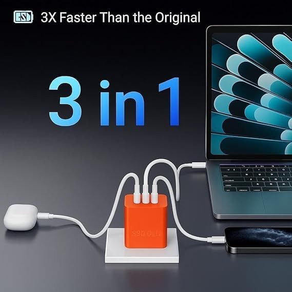 Sounce Charger Adapter FCC-75 65W GaN Fast Charging Orange