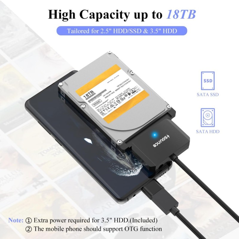 Sounce SATA Cable SNC-SATACBLE USB 3.0 to SATA III Black