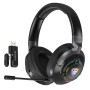SpinBot Ranger HX700 Wireless Headphones with ANC & RGB, 50mm Drivers, 2.4GHz, Bluetooth, Black