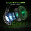 SpinBot Ranger HX700 Wireless Headphones with ANC & RGB, 50mm Drivers, 2.4GHz, Bluetooth, Black