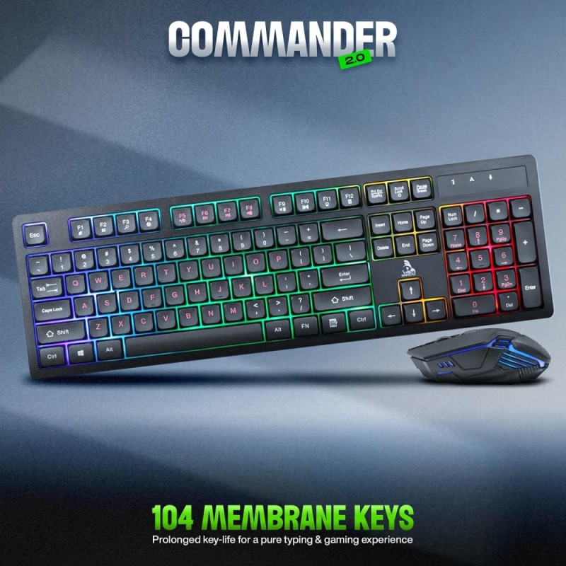 TAG Gaming Keyboard and Mouse Combo TG-U-R-CK-COMMANDER2.0 RGB Backlight Black