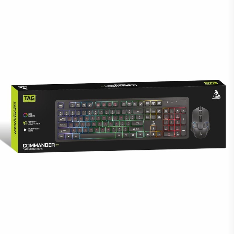 TAG Gaming Keyboard and Mouse Combo TG-U-R-CK-COMMANDER2.0 RGB Backlight Black
