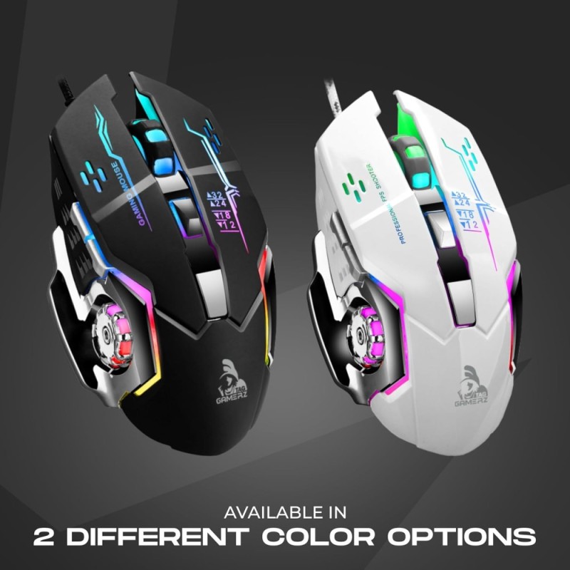 TAG Glide USB Wired Gaming Mouse Up To 3200 DPI Optical White