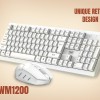 TAG Wireless Keyboard & Mouse Combo T-WL-CK-KBWM1200-W White, 1600 DPI Mouse, Retractable Stand