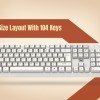 TAG Wireless Keyboard & Mouse Combo T-WL-CK-KBWM1200-W White, 1600 DPI Mouse, Retractable Stand