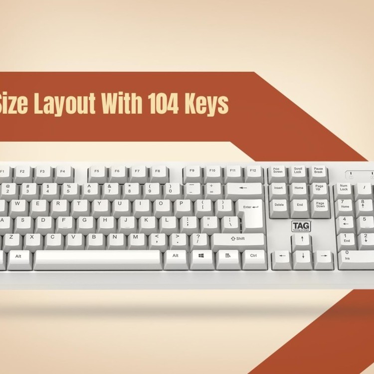 TAG Wireless Keyboard & Mouse Combo T-WL-CK-KBWM1200-W White, 1600 DPI Mouse, Retractable Stand
