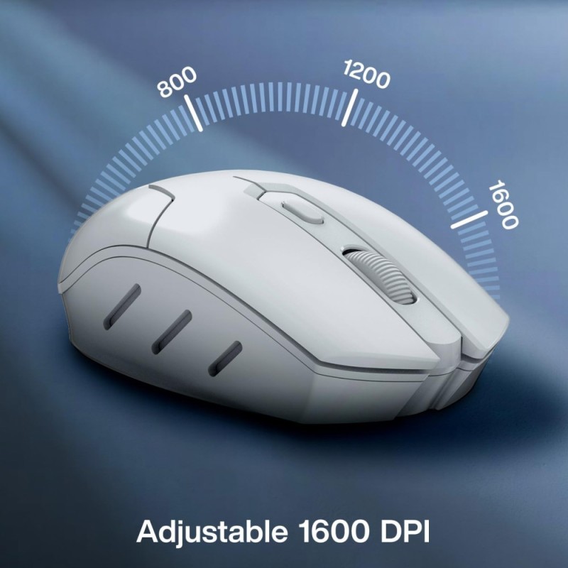 TAG Wireless Keyboard & Mouse Combo T-WL-CK-KBWM1200-W White, 1600 DPI Mouse, Retractable Stand