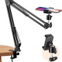 TARKAN Adjustable Flexible Arm Hanging Mount Holder SD_TK_MOBILESTAND_LAZYART_BLACK 360° Adjustability, Ergonomic Design, Matte Black