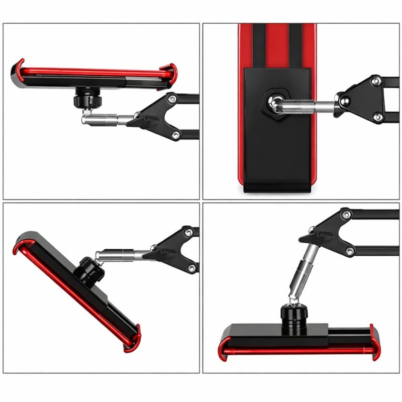 TARKAN Adjustable Flexible Arm Hanging Mount Holder SD_TK_MOBILESTAND_LAZYART_BLACK 360° Adjustability, Ergonomic Design, Matte Black