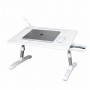 TARKAN Laptop Bed Tray Table SD_TK_LAPTABLE_NEWMARVEL1 Adjustable Height & Angle, USB Hub, Drawer, White