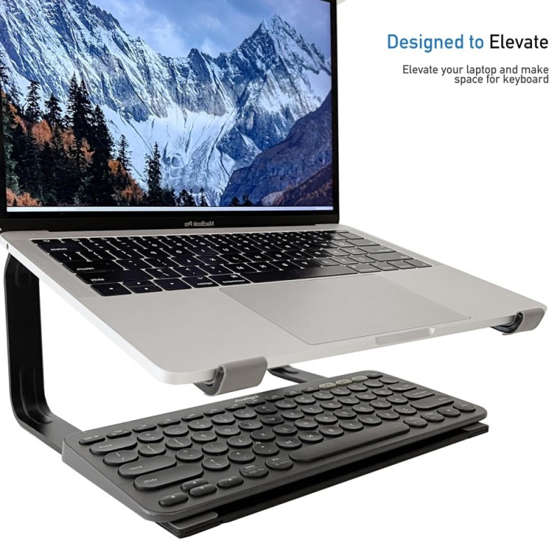 TARKAN Laptop Stand SD_TKCT_LAPTOPSTAND_ARISE_BLACK Heavy Metal Riser Ergonomic Design for 13-17 Inch Laptops