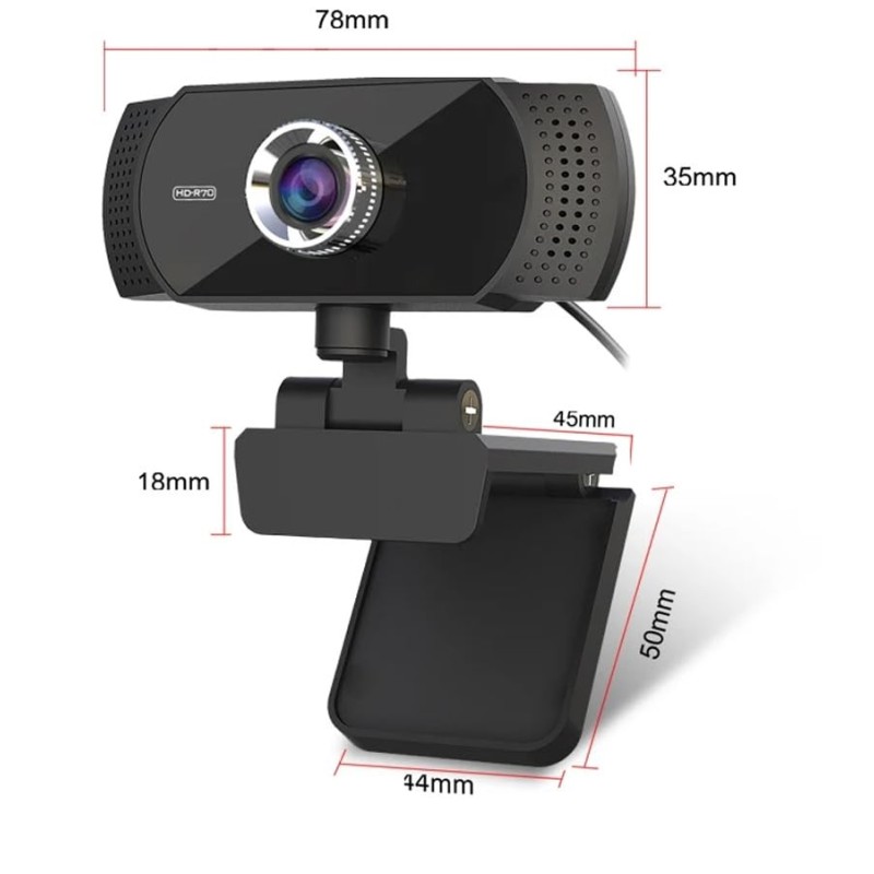 TECHNOVIEW Webcam TV - FHD 300 1080p 30 FPS CMOS Camera Cloud Grey
