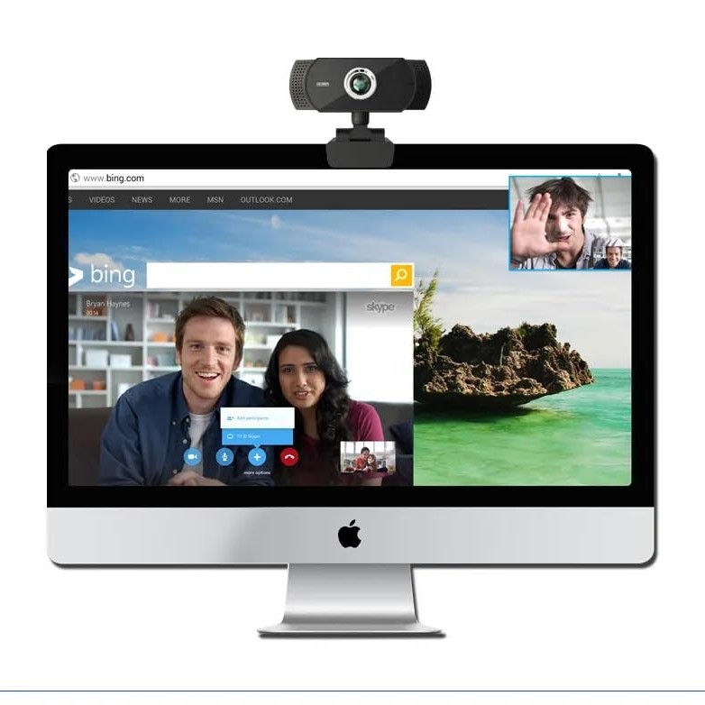 TECHNOVIEW Webcam TV - FHD 300 1080p 30 FPS CMOS Camera Cloud Grey