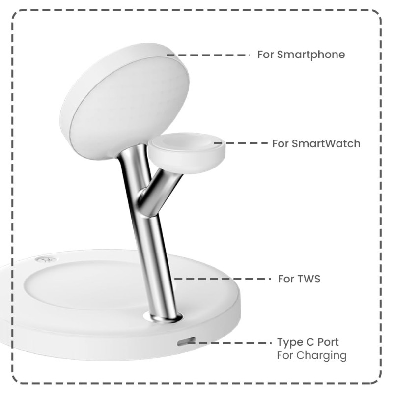 Toreto Magnetic Fast Charging Station TOR-559 30W Adapter White