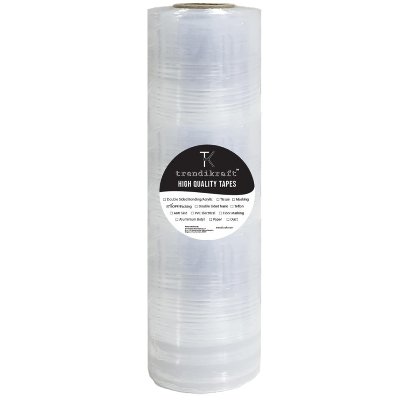 TRENDIKRAFT Packaging Wrap Roll 12 Inch x 200 Mtrs Transparent