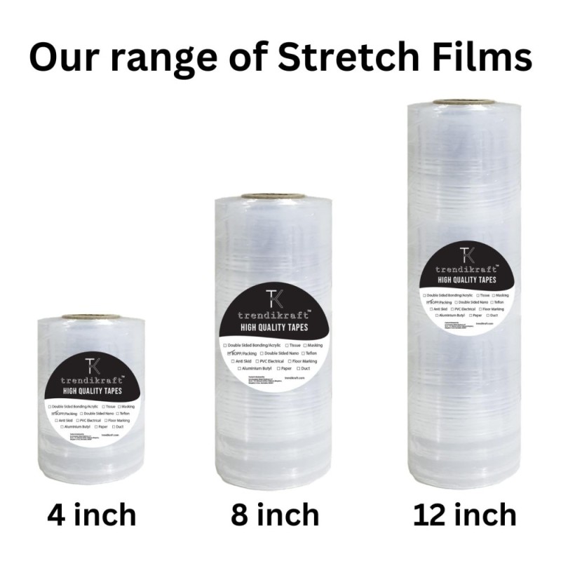 TRENDIKRAFT Packaging Wrap Roll 12 Inch x 200 Mtrs Transparent