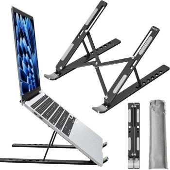 Tukzer Foldable Laptop Stand TZ-T6-Black 7 Level Adjustable Aluminium