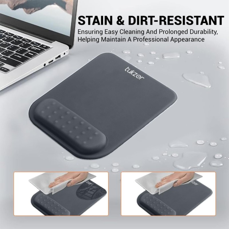 Tukzer Gel Mouse Pad Wrist Rest TZ-MP-GRY Memory Foam Grey