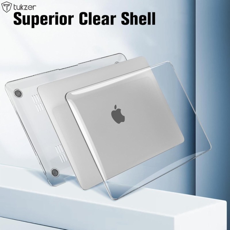 Tukzer Laptop Hard Shell Case Cover for MacBook Air M1 13.3 inch Transparent