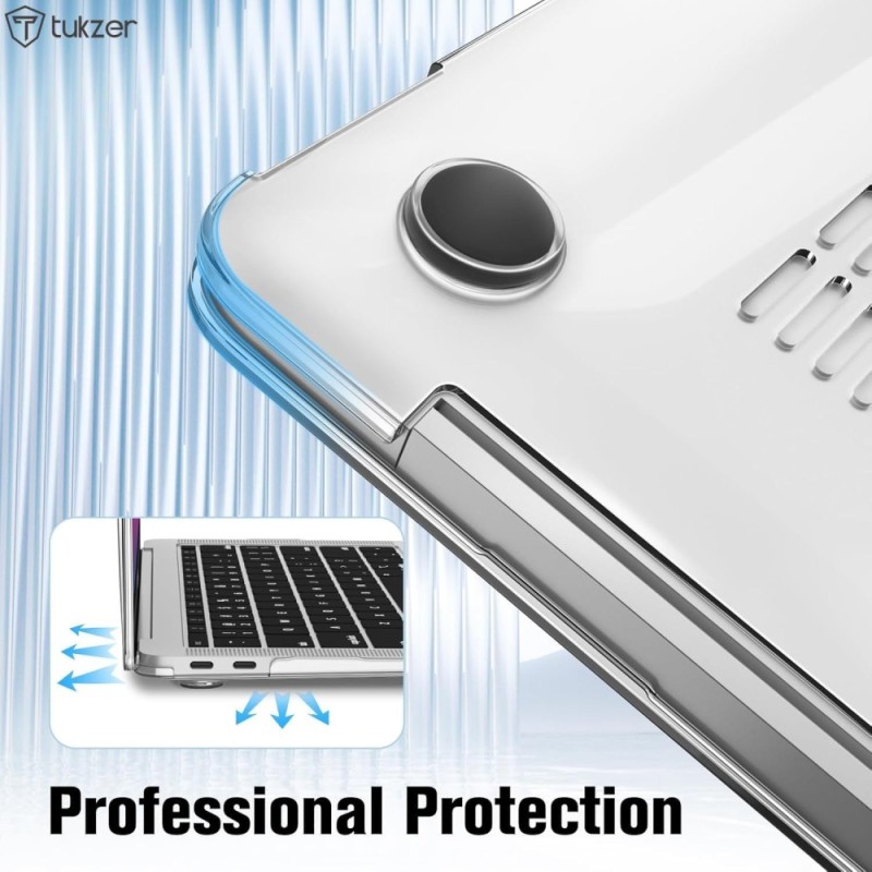 Tukzer Laptop Hard Shell Case Cover for MacBook Air M1 13.3 inch Transparent