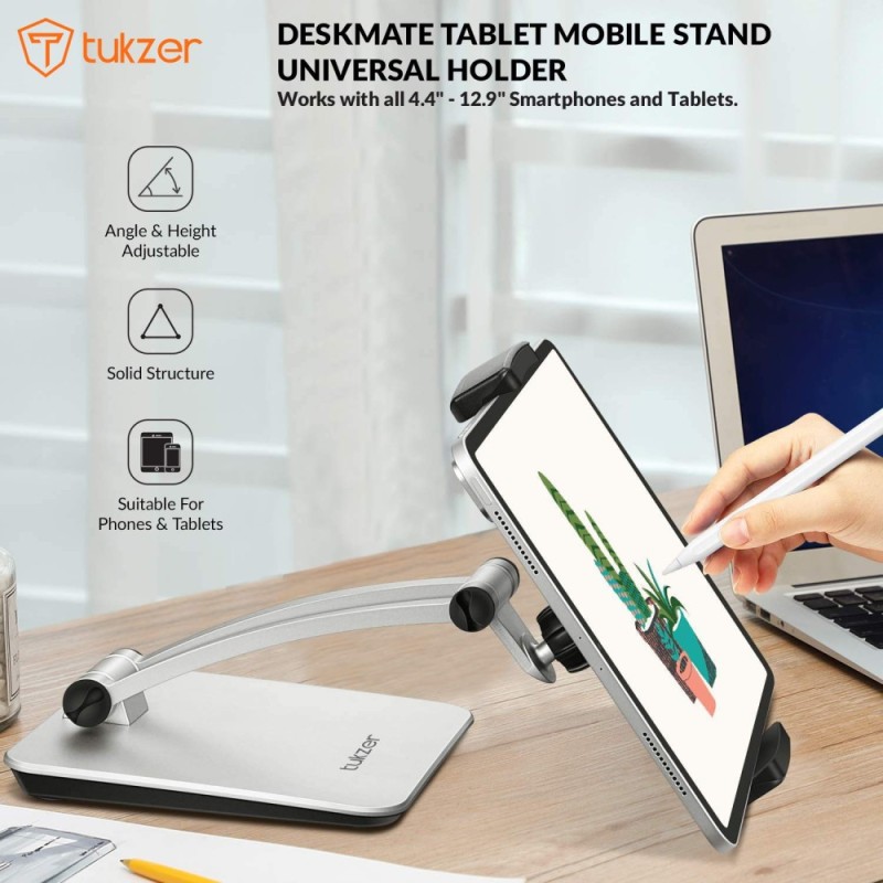 Tukzer Tablet & Mobile Stand TZ-T12 360° Swivel Silver