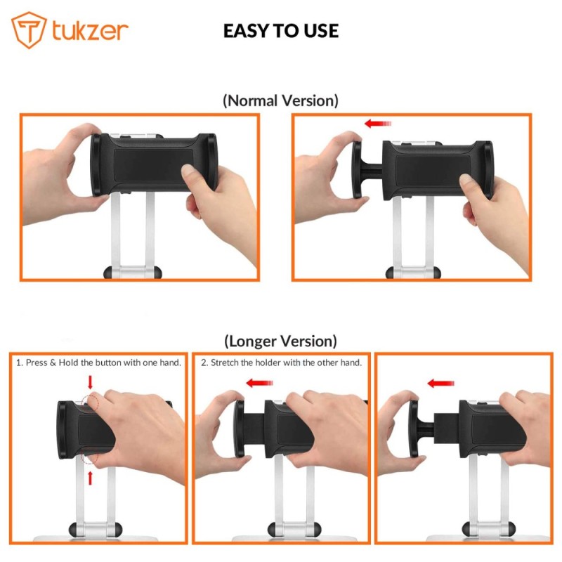 Tukzer Tablet & Mobile Stand TZ-T12 360° Swivel Silver