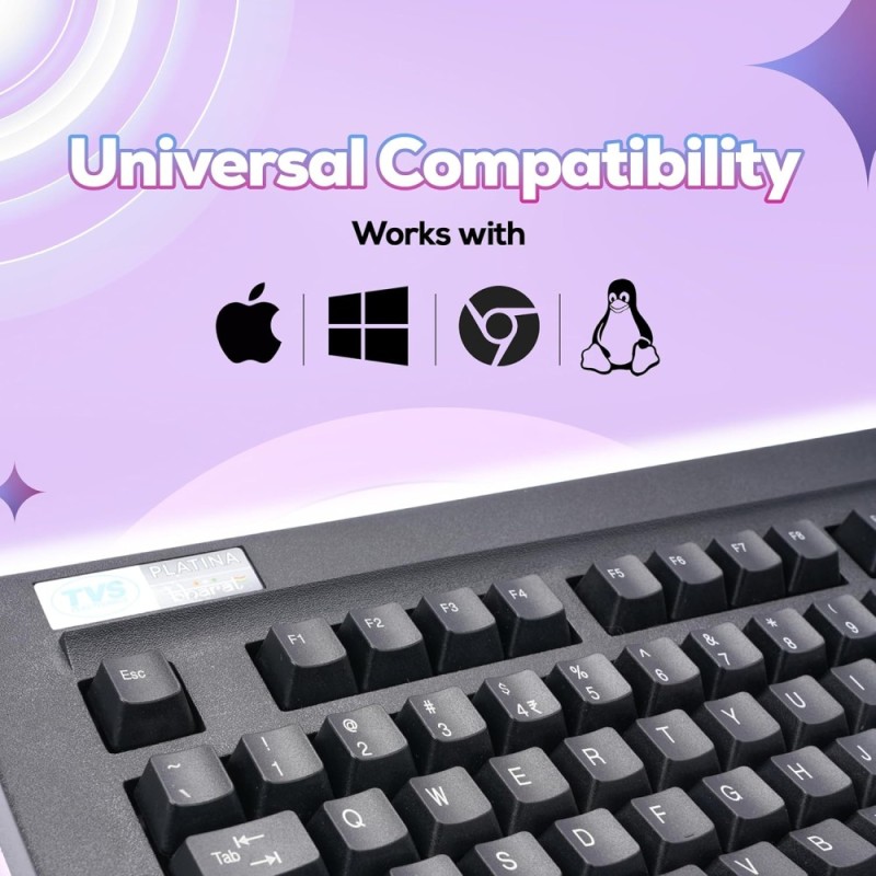TVS ELECTRONICS Platina Wireless Keyboard Adjustable Tilt Legs Black