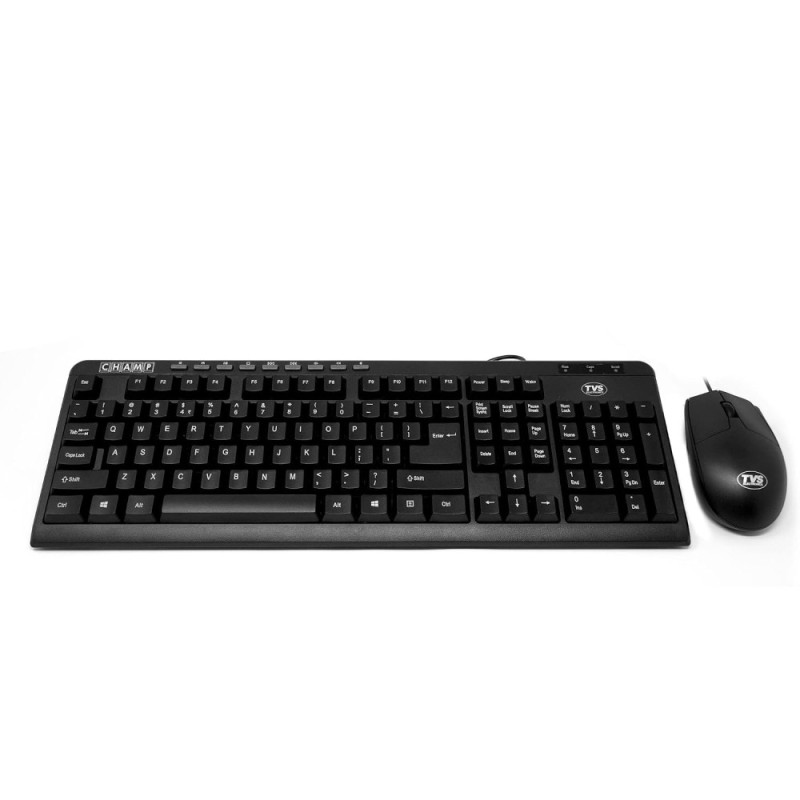 TVS ELECTRONICS TVS Champ MM Combo Wired Keyboard & Mouse, 10 Million Keystrokes, USB Connectivity, Champ Executive Multimedia Combo