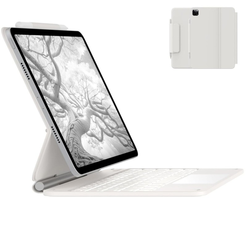 typecase Edge Keyboard Case for iPad Air 11 & Pro 11, 11-Color Backlit, Floating Cantilever Stand, White'26