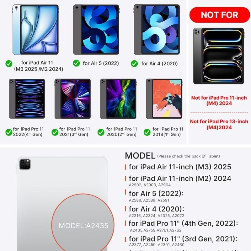typecase Edge Keyboard Case for iPad Air 11 & Pro 11, 11-Color Backlit, Floating Cantilever Stand, White'26