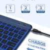 typecase Folio Keyboard Case for iPad A16 & 10th Gen, Magnetic Wireless Detachable, 7-Color Backlight, Marine Blue