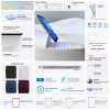 typecase Keyboard Case Edge for iPad 11th & 10th Gen 11-Color Backlit Touchpad White