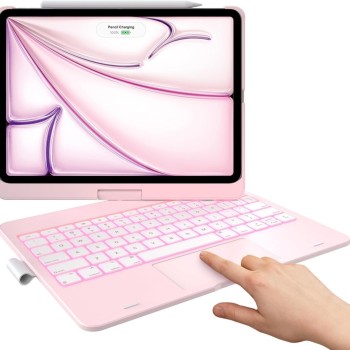typecase Keyboard Case KB201T-110 Trackpad 11-Color Backlit Light Pink