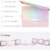typecase Keyboard Case KB201T-110 Trackpad 11-Color Backlit Light Pink