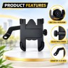 Upix Universal Bike Mount Phone Holder UP4016 Metal Body Black