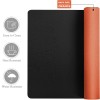 V-CUBE Designs Desk Mat VCD-DMDC7540-BO 75x40cm Vegan Leather Black & Orange