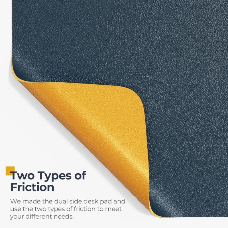 V-CUBE Designs Desk Mat VCD-DMDC7540-NBY Reversible Vegan Leather 75x40cm Navy Blue & Yellow