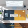 V-CUBE Designs Desk Mat VCD-DMDC7540-NBY Reversible Vegan Leather 75x40cm Navy Blue & Yellow