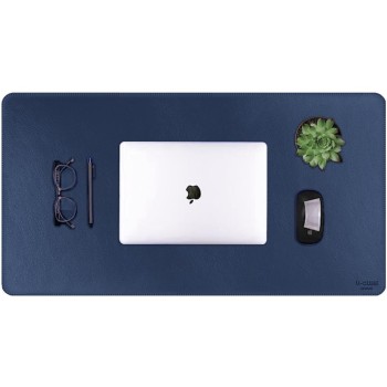 V-CUBE Designs Desk Mat VCD-DMS7540-NB 75X40cm Vegan Leather Navy Blue